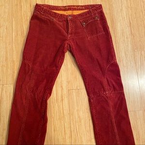 Red Orange Corduroy Carpenter Cargo Pants